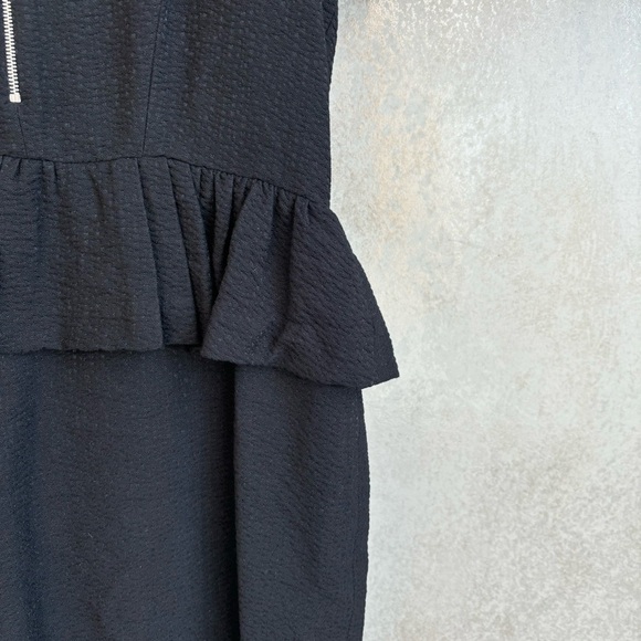 NWT Sandro Sheath Dress Black Peplum, Size 3/ US L-8 - Picture 6 of 13